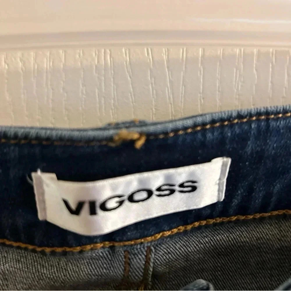Vigoss Jeans Womens 30 Frankie Slim Straight Size 30 Distressed Button Fly NEW - Picture 7 of 11